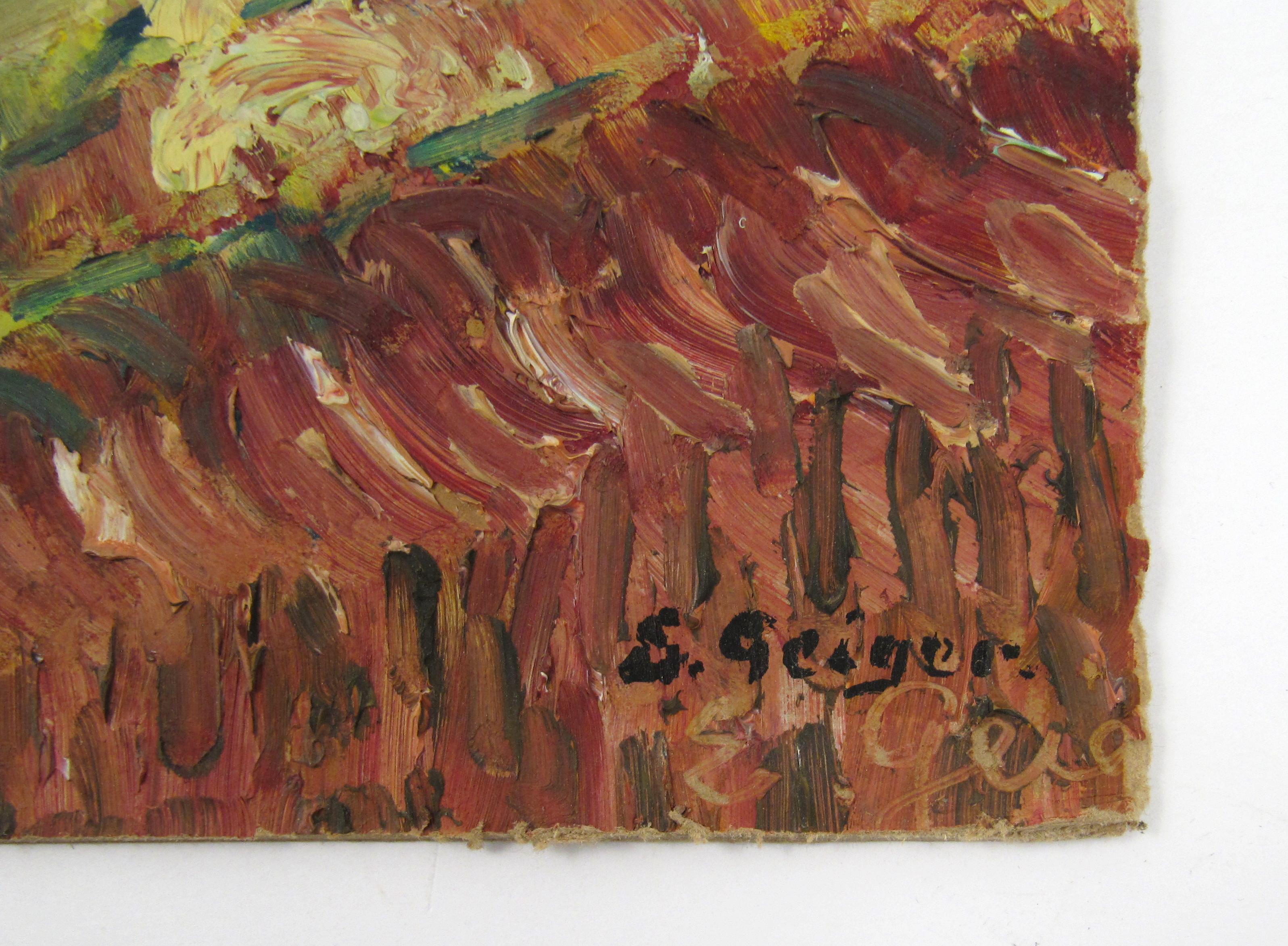 Ernst Samuel Geiger (1876-1965) Expressionistische Landschaft, Ölgemälde Schweiz 7