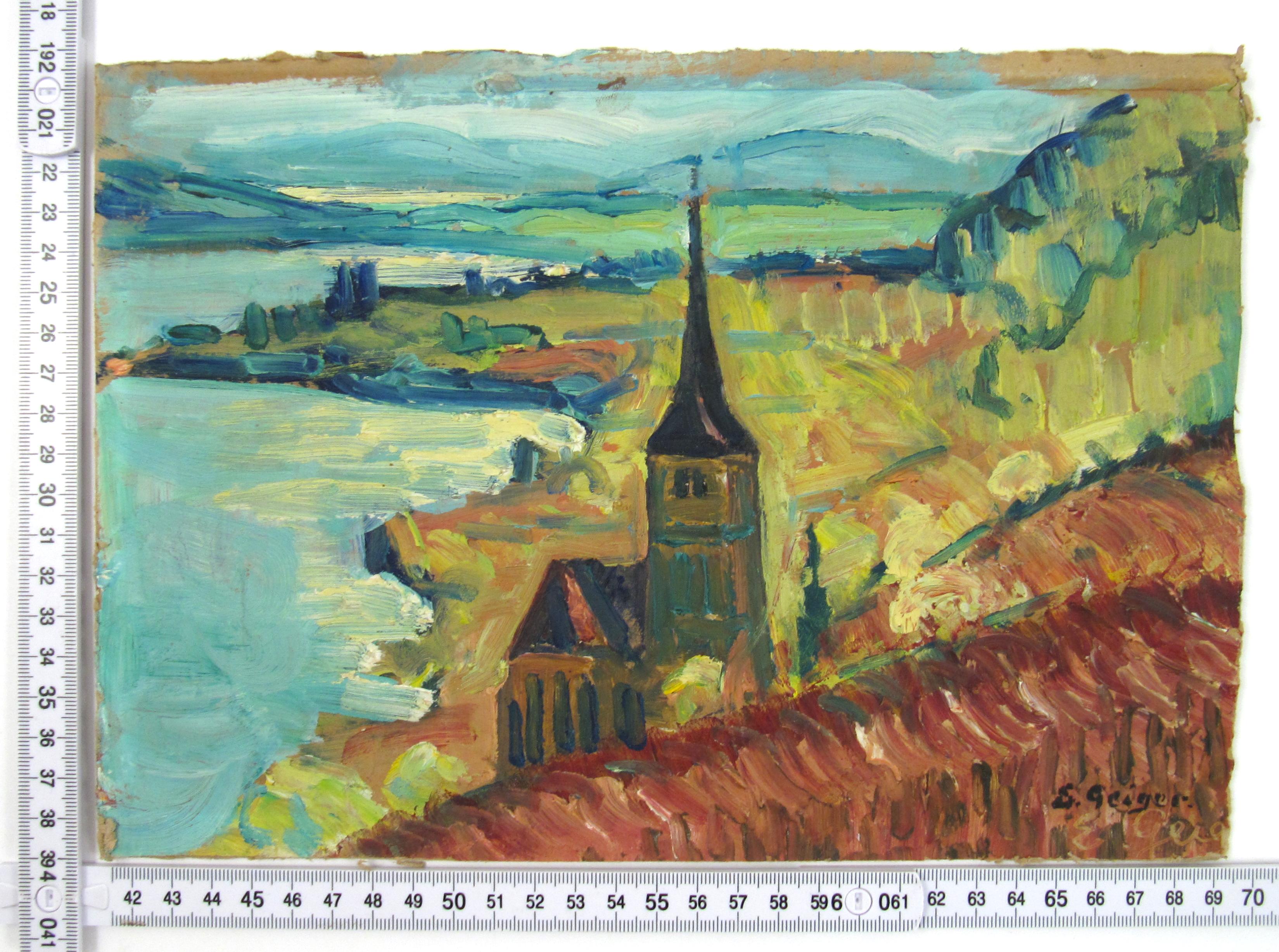 Ernst Samuel Geiger (1876-1965) Expressionistische Landschaft, Ölgemälde Schweiz 9