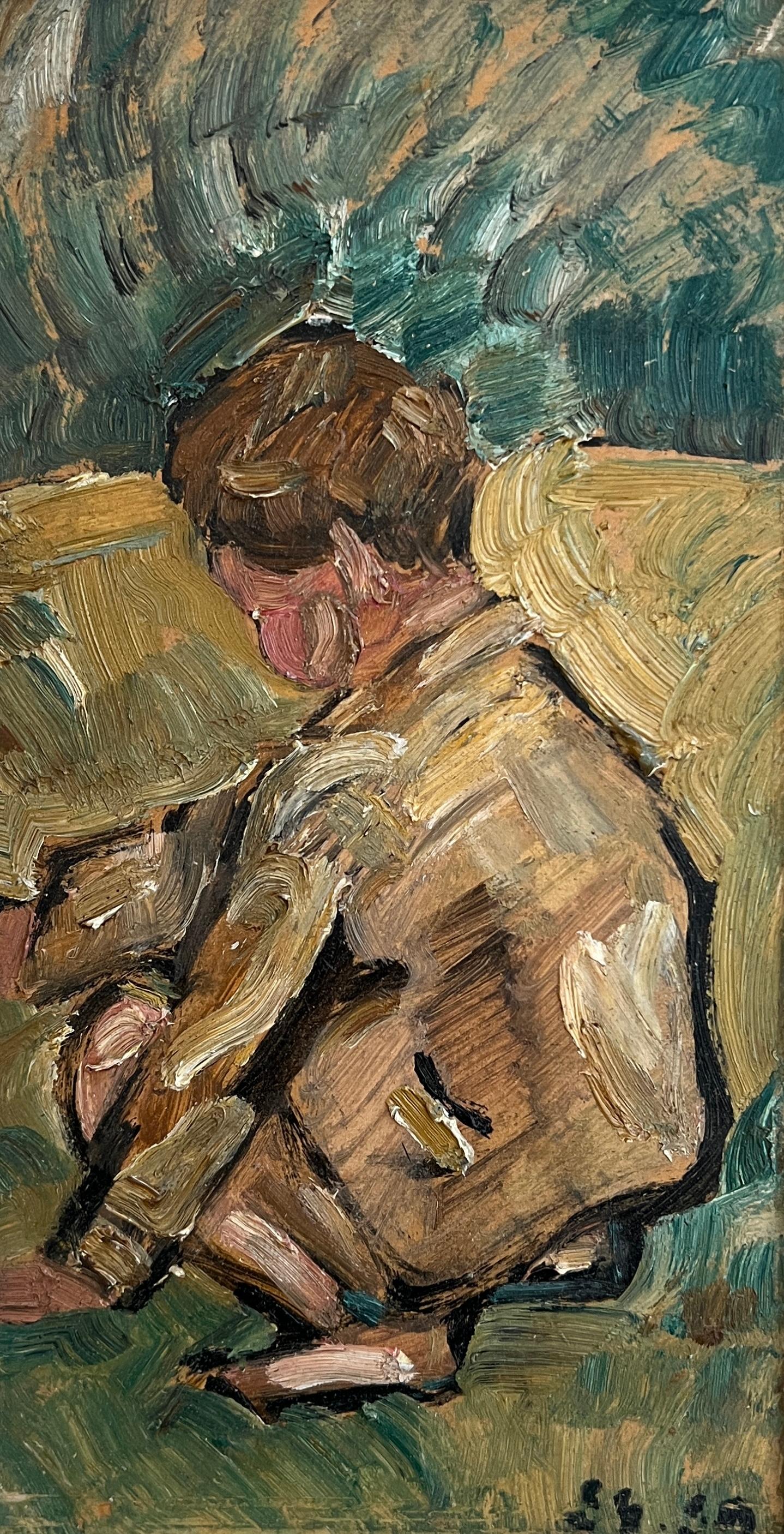 Figurative Painting di Ernest Samuel Geiger - Bambino che gioca