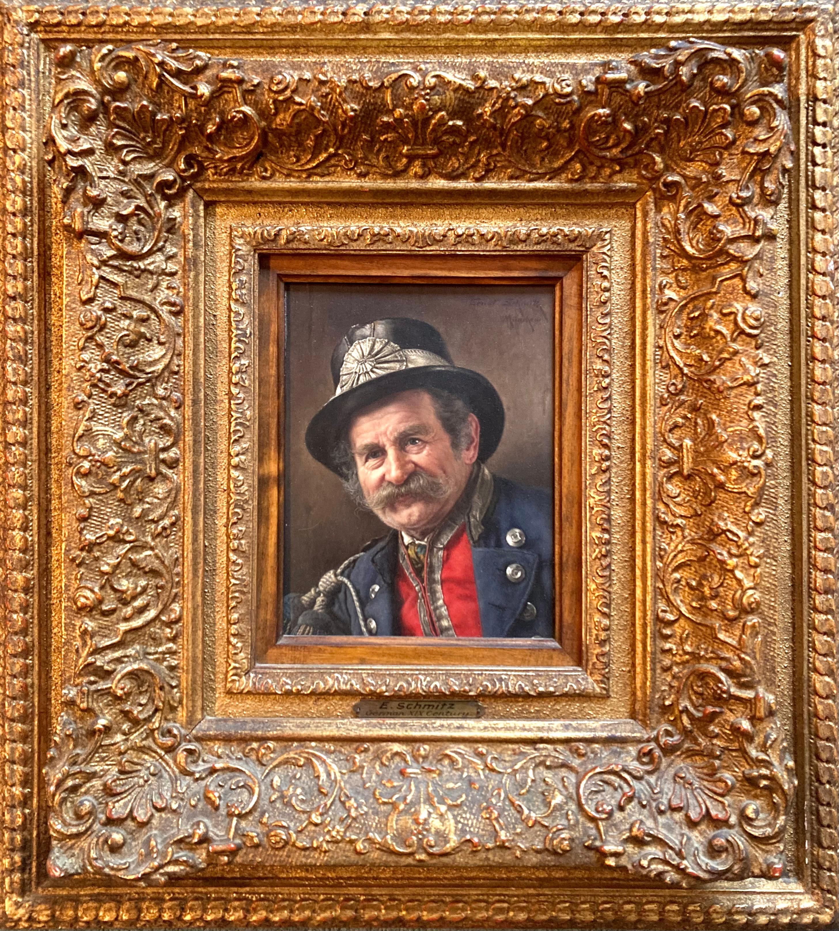 " Postillon Bavarian Postman" - Painting by Ernest Schmitz