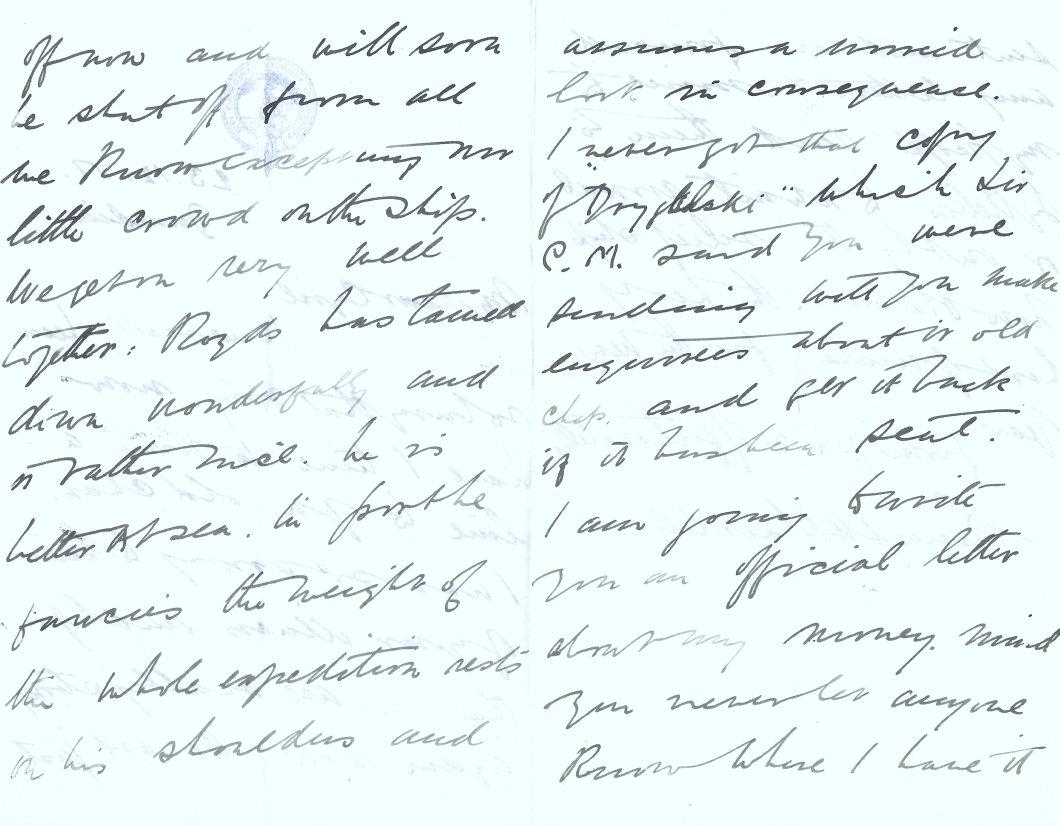 A rare handwritten letter by Antarctic Explorer Ernest Shackleton

Written during the early days of the historic Discovery Expedition of 1901 - 1904

Sir Ernest Shackleton (1874 – 1922) was an Irish Antarctic explorer who led three expeditions