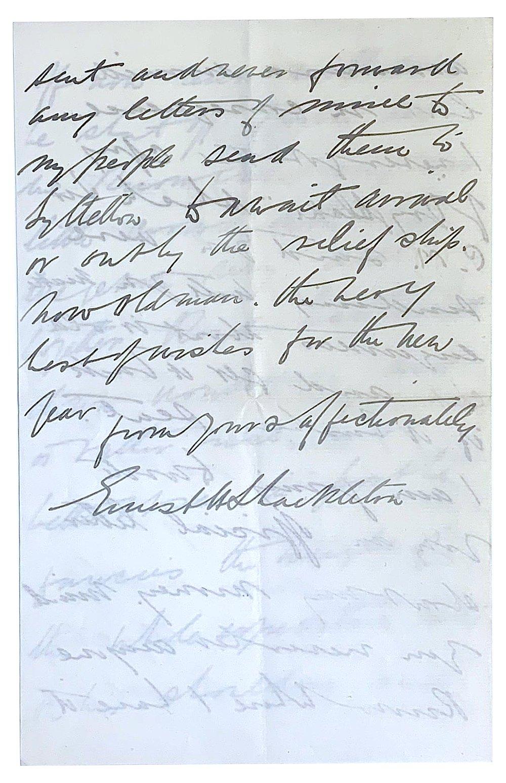 Ernest Shackleton Handwritten Signed Letter In Good Condition In Jersey, GB