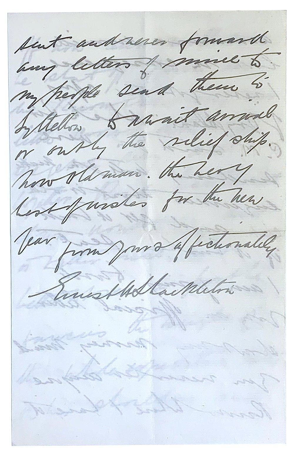 Ernest Shackleton Handgeschriebener und signierter Brief 1