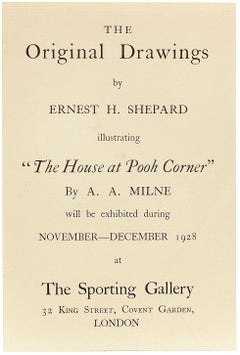 Ernest Shepard. 1928 Sporting Gallery Original Drawings For House at Pooh Corner
