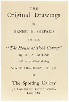 Ernest Shepard. 1928 Sporting Gallery Original Drawings For House at Pooh Corner