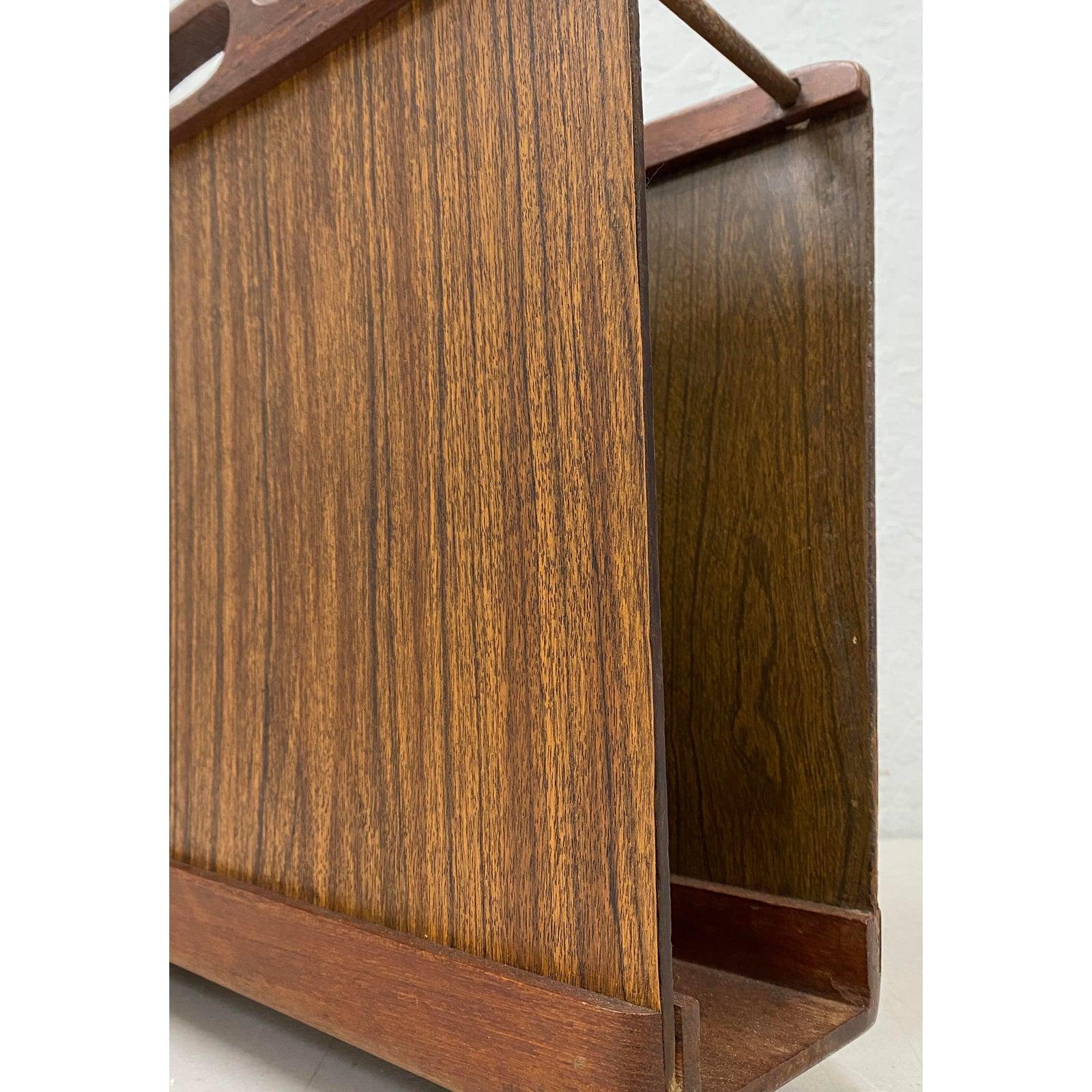 Mid-Century Modern Ernest Sohn Siamese Teak Magazine Holder, circa 1960s For Sale