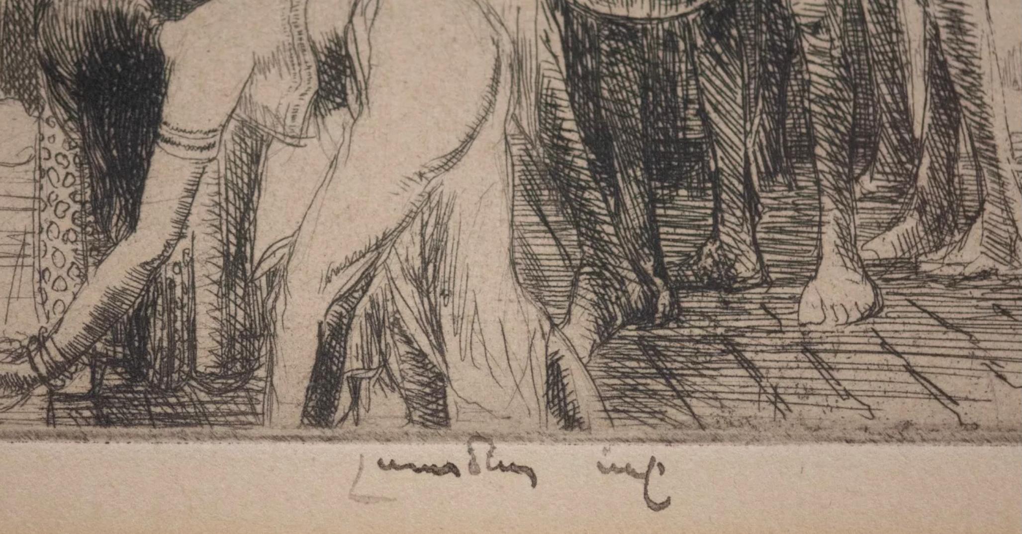India Figurative Landscape 1910 Buddha Rare Early Original Etching For Sale 1