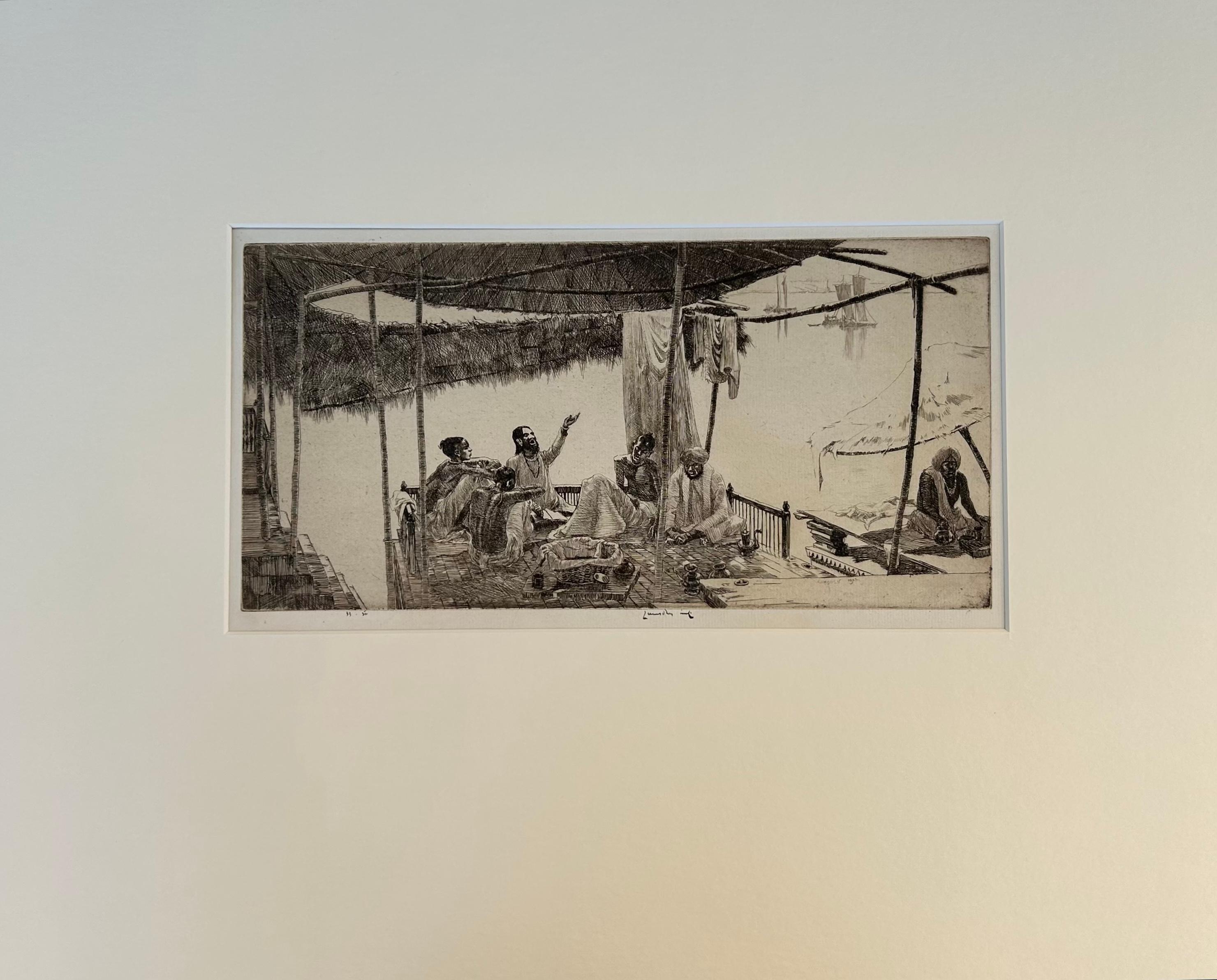 Paesaggio dell'India Acquaforte originale del 1917 in edizione limitata firmata dall'artista Raro - Print di Ernest Stephen Lumsden