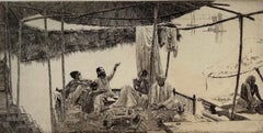 India Landscape Etching Original 1917 Limited Edition Signed Listed Artist Rare