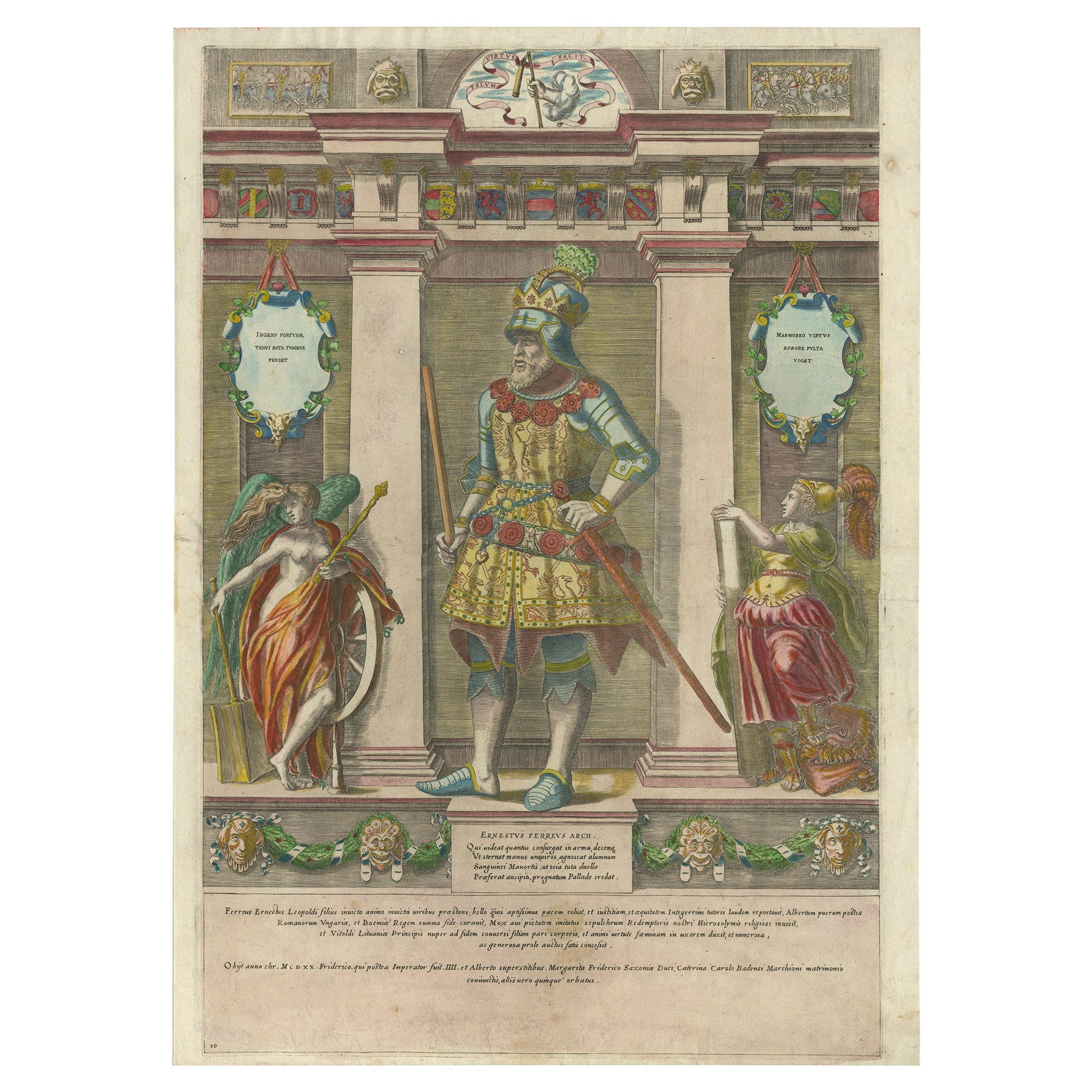 Ernest der Eisen des Österreichs – Antiker Kupferstich von Gaspar Oselli, 1569