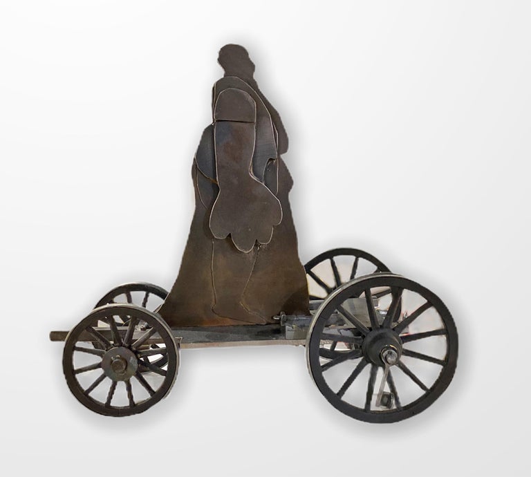 Ernest Tino Trova Figurative Sculpture - Car Man, Four Wheels