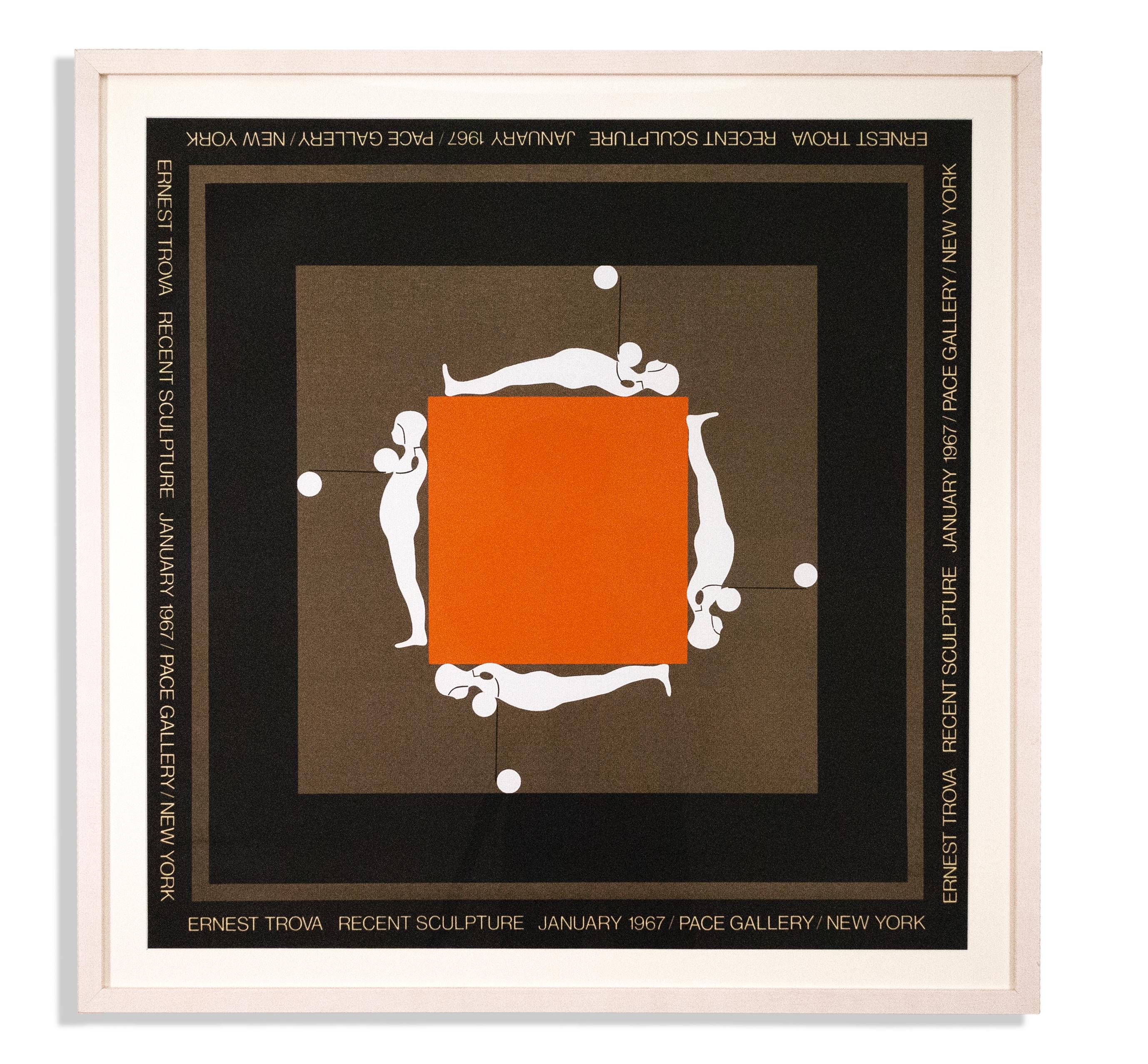 Modernes lithografisches Ausstellungsplakat von Ernest Trova, Pace Gallery, New York, 1967 im Zustand „Gut“ im Angebot in Keego Harbor, MI