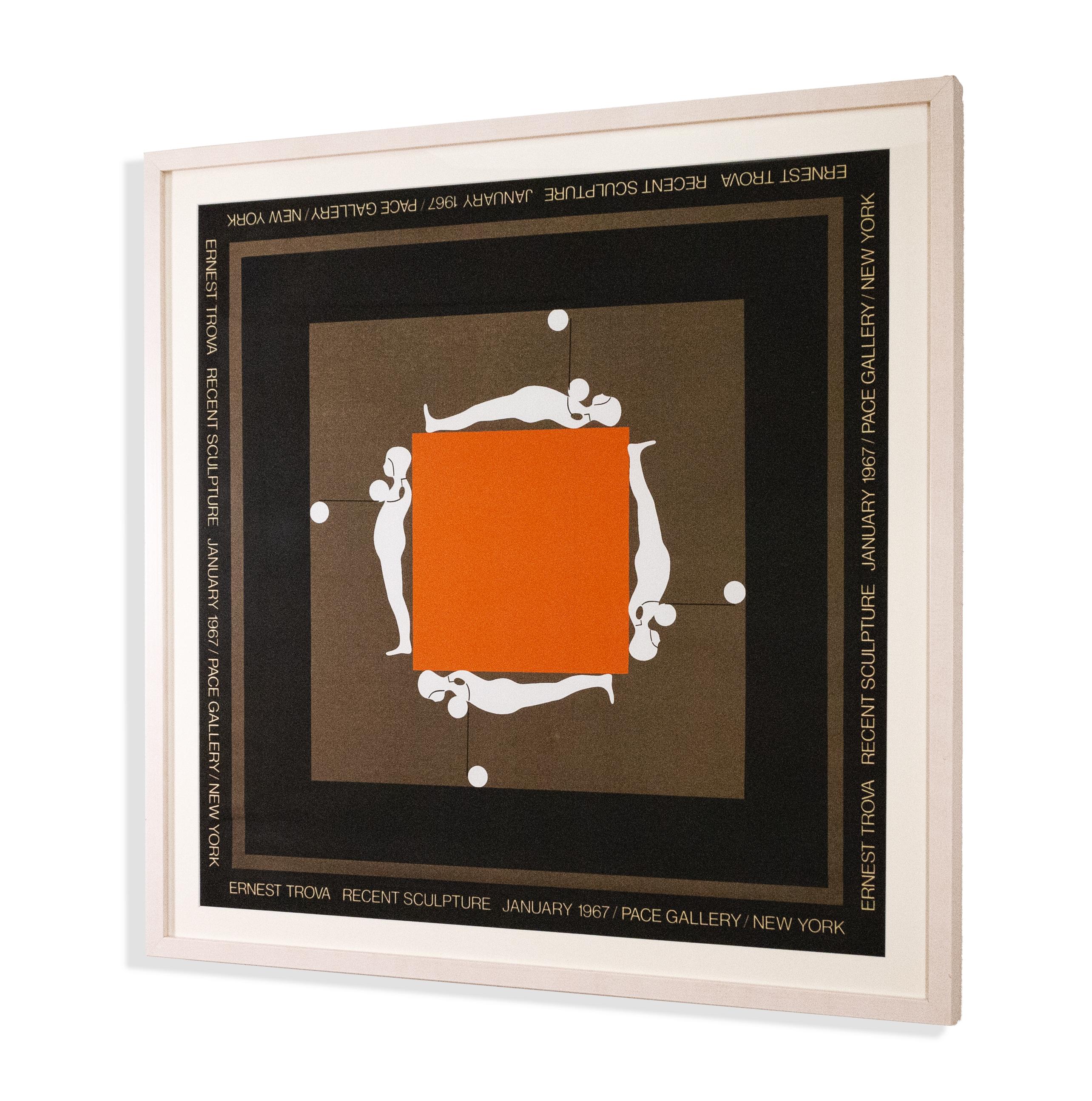 Modernes lithografisches Ausstellungsplakat von Ernest Trova, Pace Gallery, New York, 1967 (Mitte des 20. Jahrhunderts) im Angebot