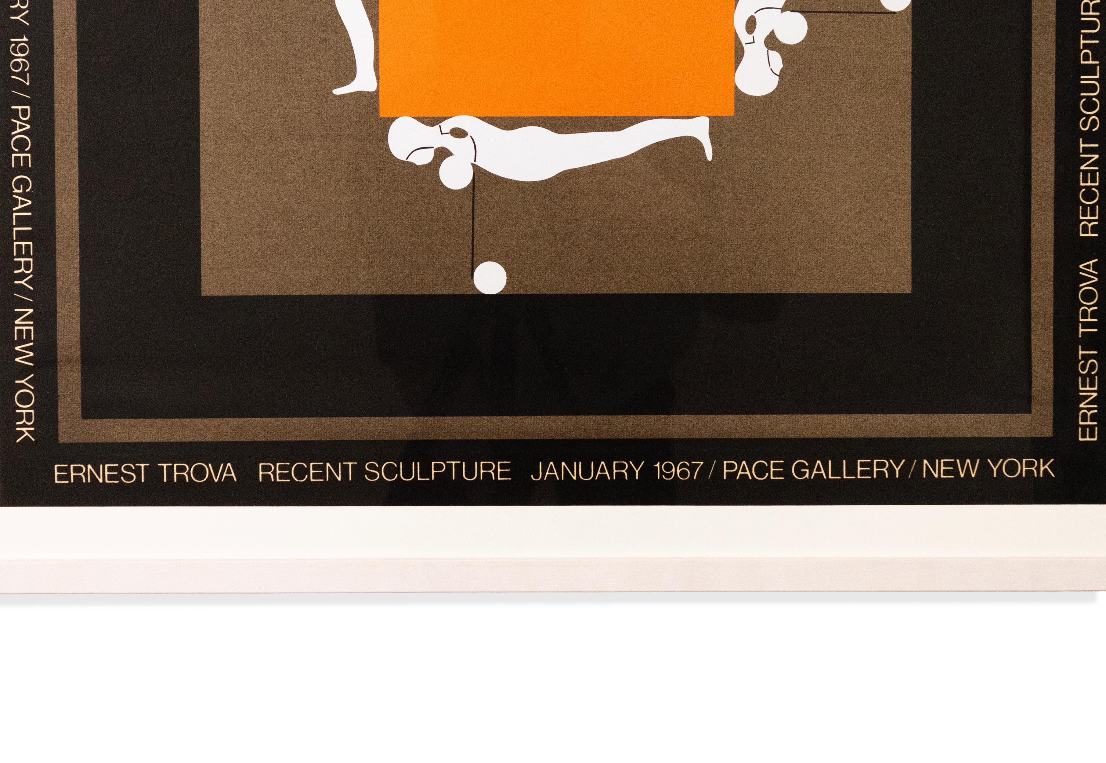 Modernes lithografisches Ausstellungsplakat von Ernest Trova, Pace Gallery, New York, 1967 im Angebot 2