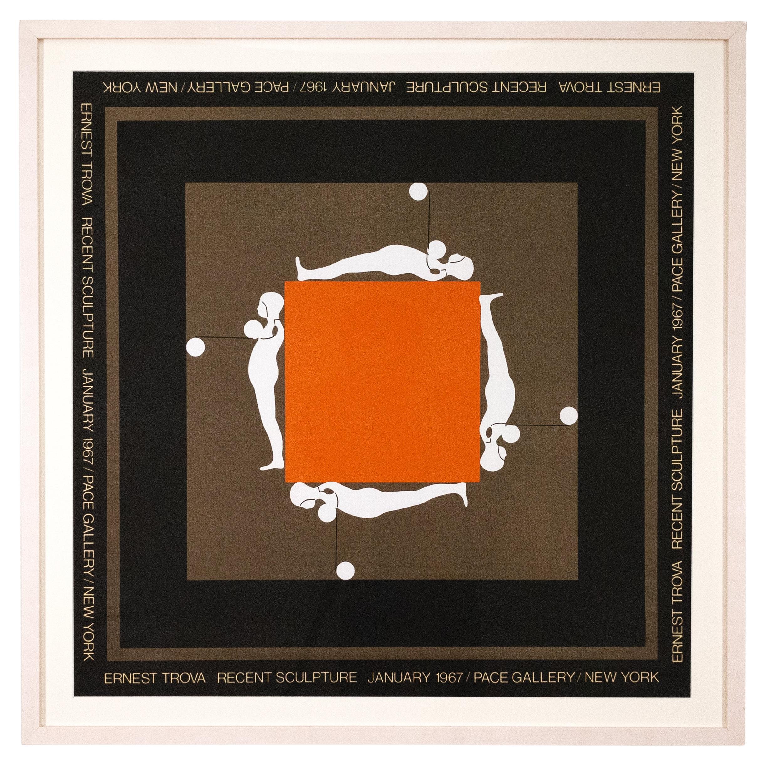 Affiche d'exposition lithographique moderne Ernest Trova Pace Gallery New York, 1967