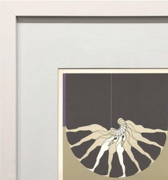 F.M. Manscapes Lithograph Print, Framed, 1970, Signed, 6.75 in.