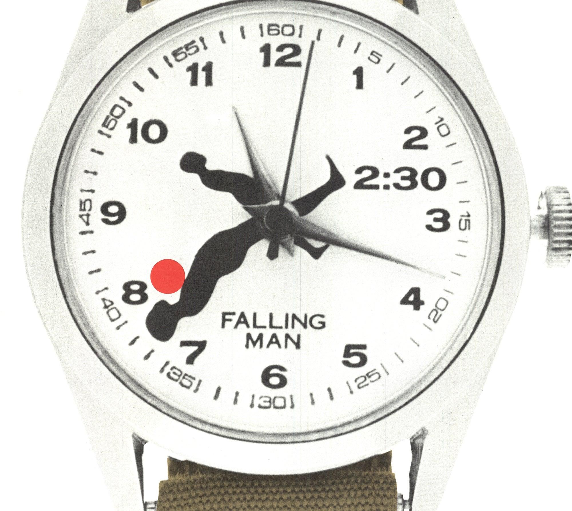 Trova-Falling Man Watch Stampa vintage in edizione limitata - Still-Life Print Marrone di Ernest Trova