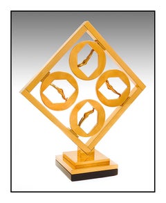 Ernest Trova Falling Man Figures In Frame Signed Modern Bronze Sculpture Artwork