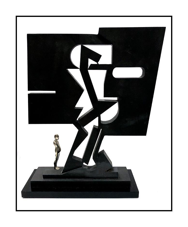 Ernest Trova Hand Signed Falling Man Gox Bronze Sculpture Full Round Modern Art For Sale 3