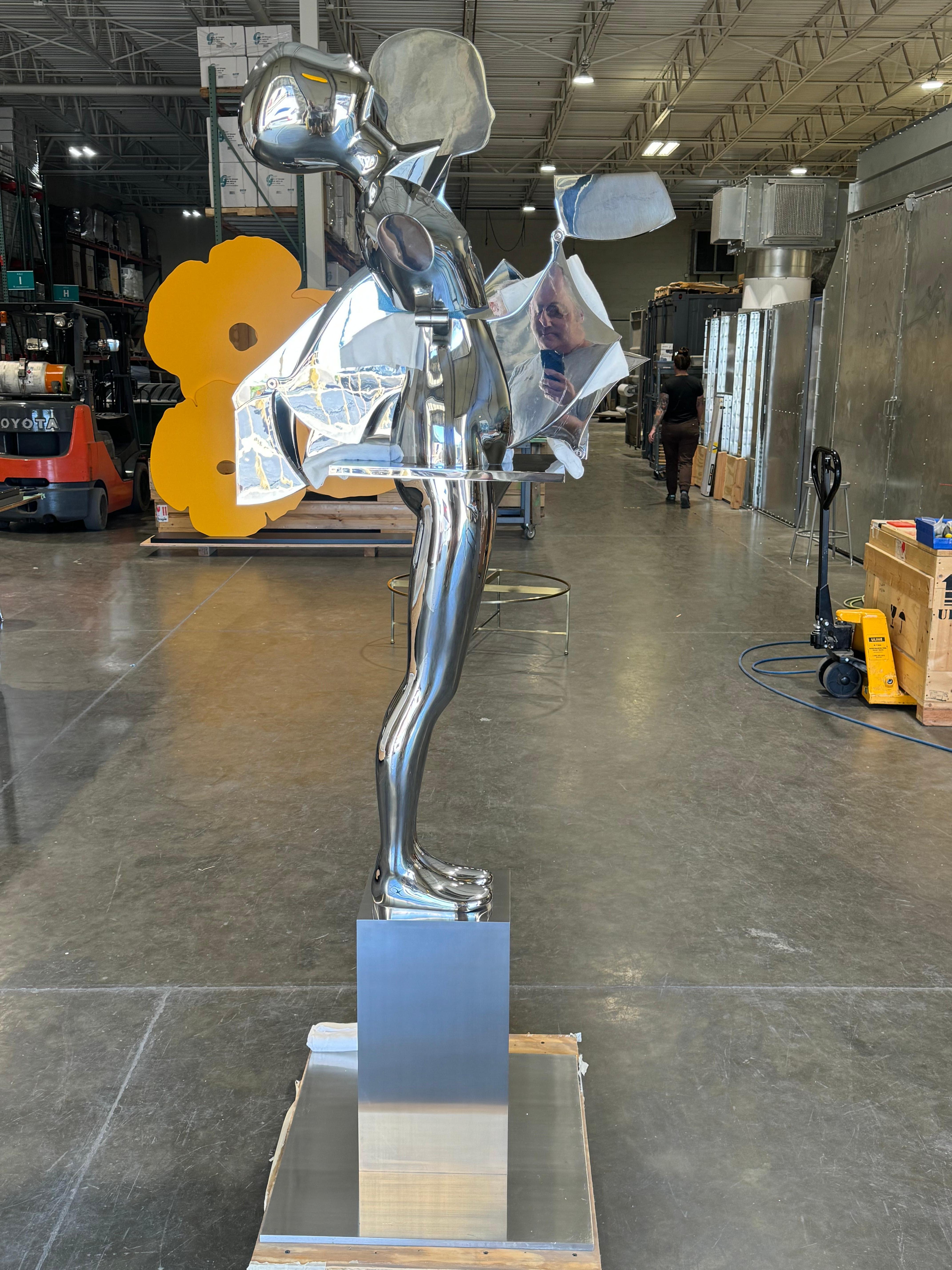 Ernest Trova Study/Falling Man (Tableman) Life Size Sculpture Chrome-Bronze #3/8 For Sale 7