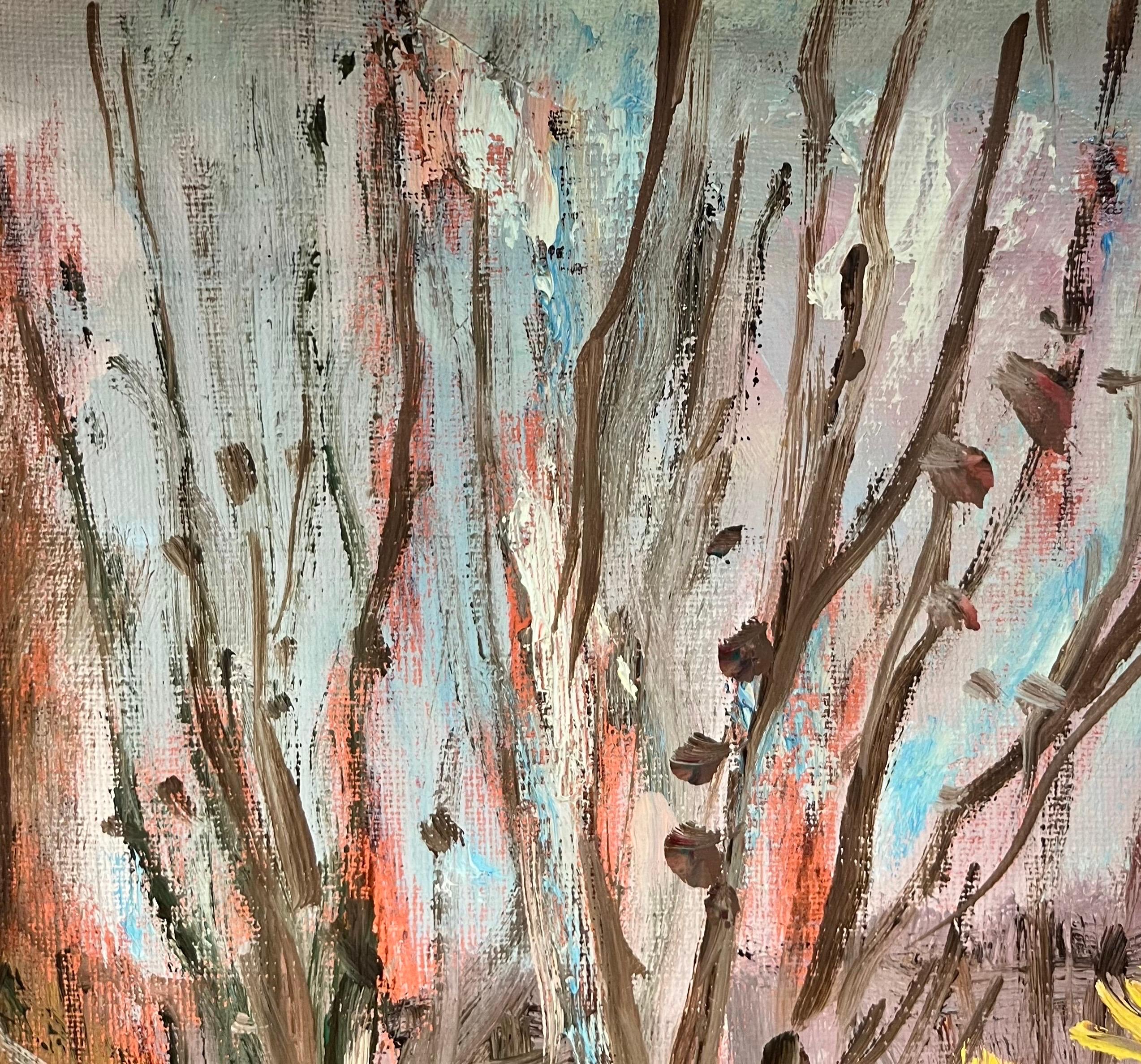 Árboles de otoño de Ernest Voegeli - Óleo sobre lienzo 38x50 cm en venta 1