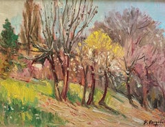 Alberi d'autunno di Ernest Voegeli - Olio su tela 38x50 cm