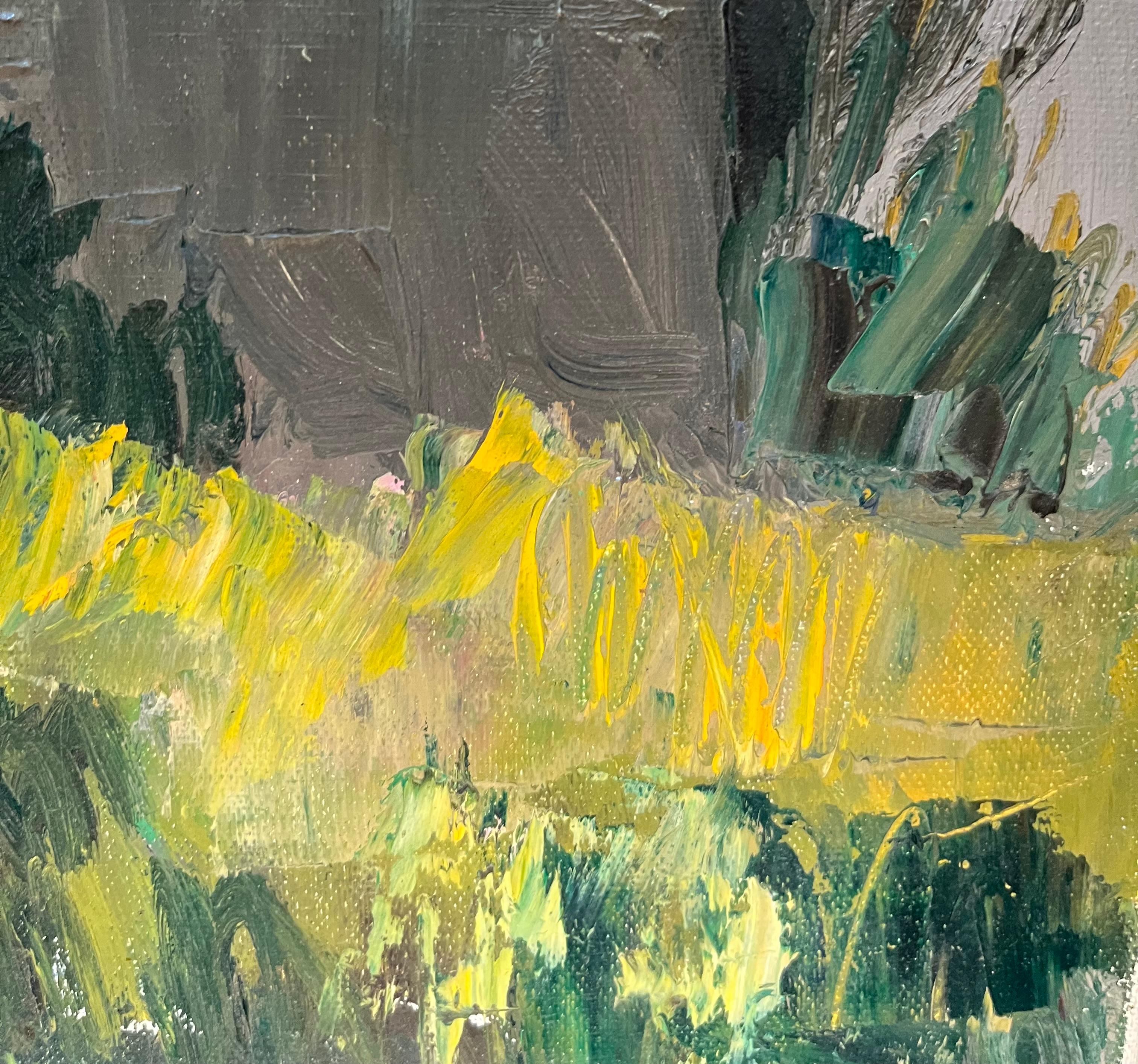 Belmont in controluce di Ernest Voegeli - Olio su tela 46x55 cm in vendita 5