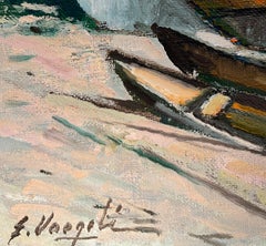 Backlight at Clarins Port by Ernest Voegeli - Oil on Canvas 33x43 cm