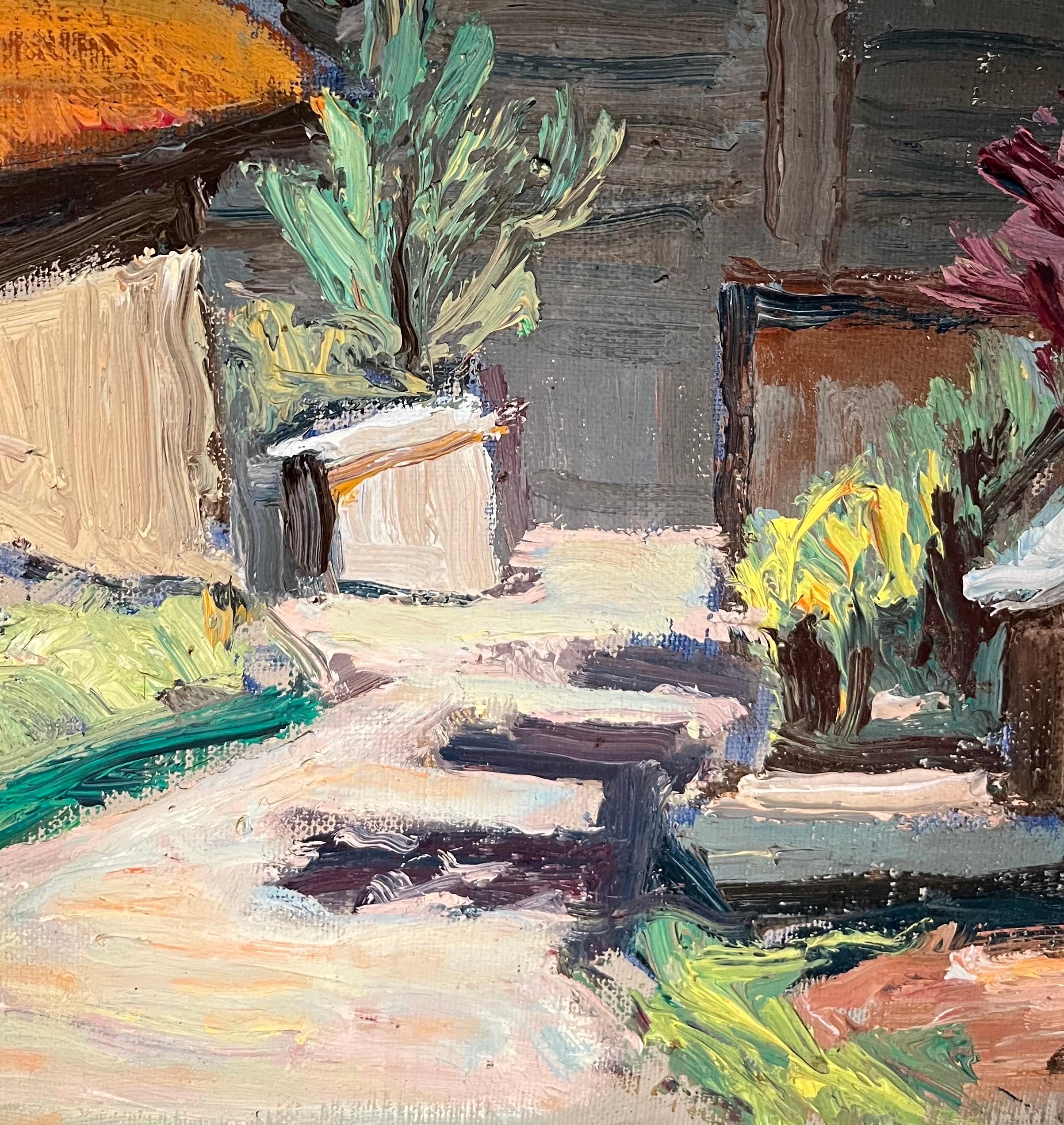 Gegenlicht bei Huémoz von Ernest Voegeli - Öl auf Leinwand 46x55 cm im Angebot 5