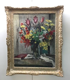 Bouquet printanier di Ernest Voegeli - Olio su tela 51x66 cm