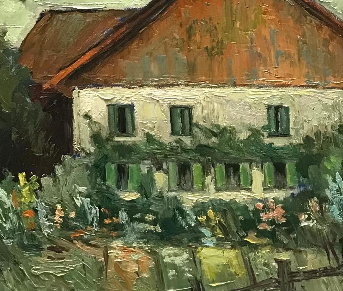 Familienhaus von Ernest Voegeli – Öl auf Leinwand 46x61 cm im Angebot 4