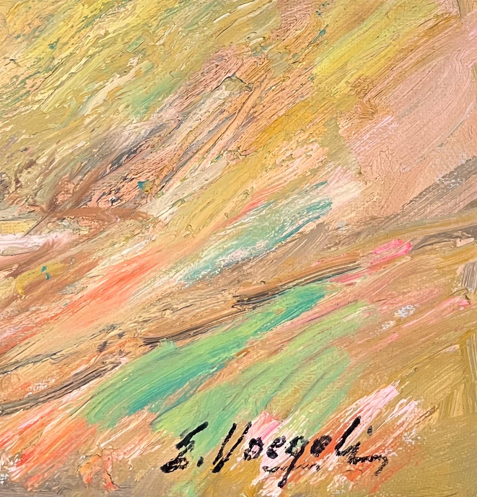 Föhn Wind Weather by Ernest Voegeli - Oil on Canvas 38x55 cm For Sale 1
