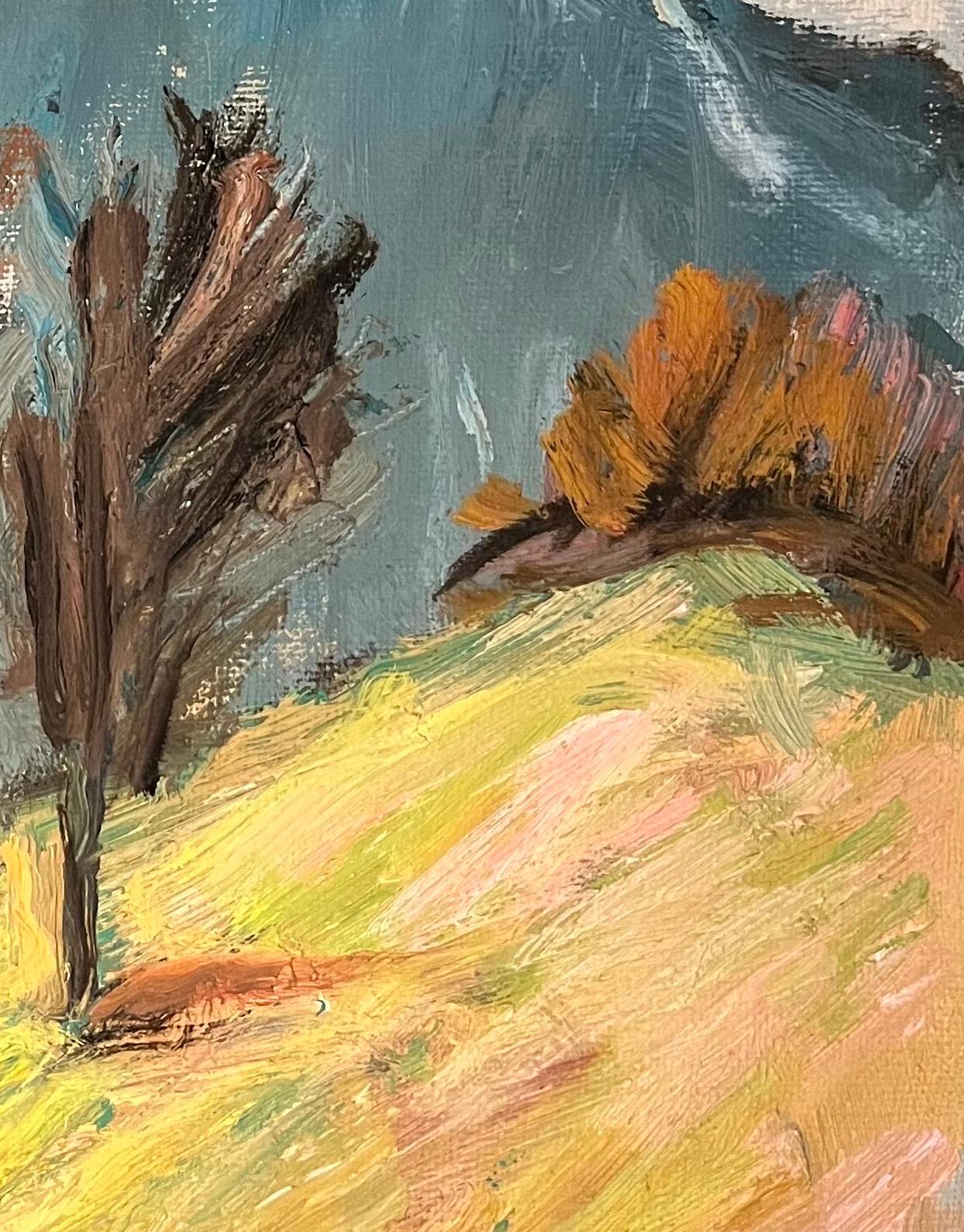Föhn Wind Weather by Ernest Voegeli - Oil on Canvas 38x55 cm For Sale 4