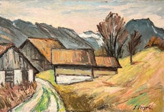Föhn Wind Weather di Ernest Voegeli - Olio su tela 38x55 cm