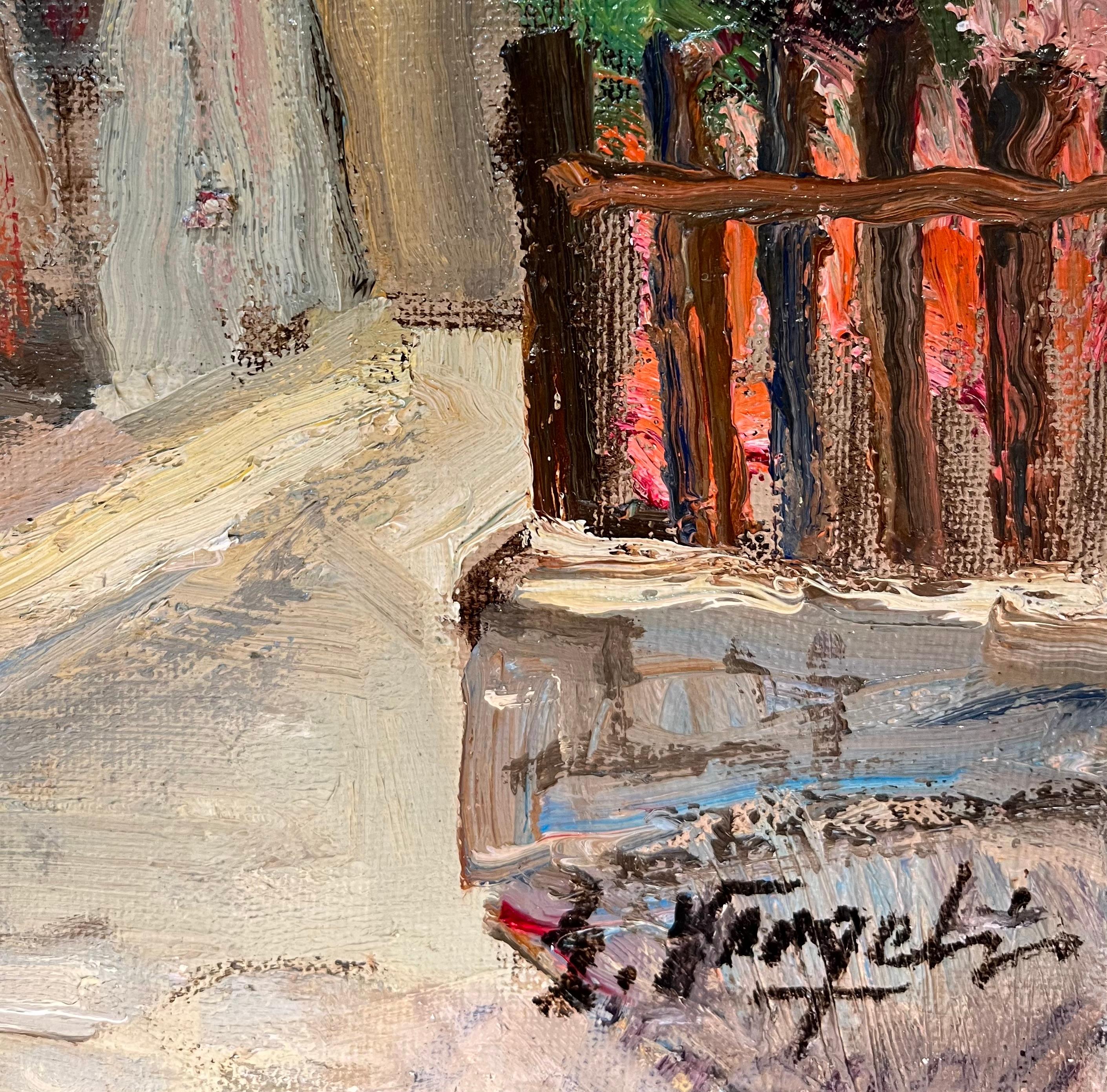 Viejo rincón en Schuls de Ernest Voegeli - Óleo sobre lienzo 46x60 cm en venta 1