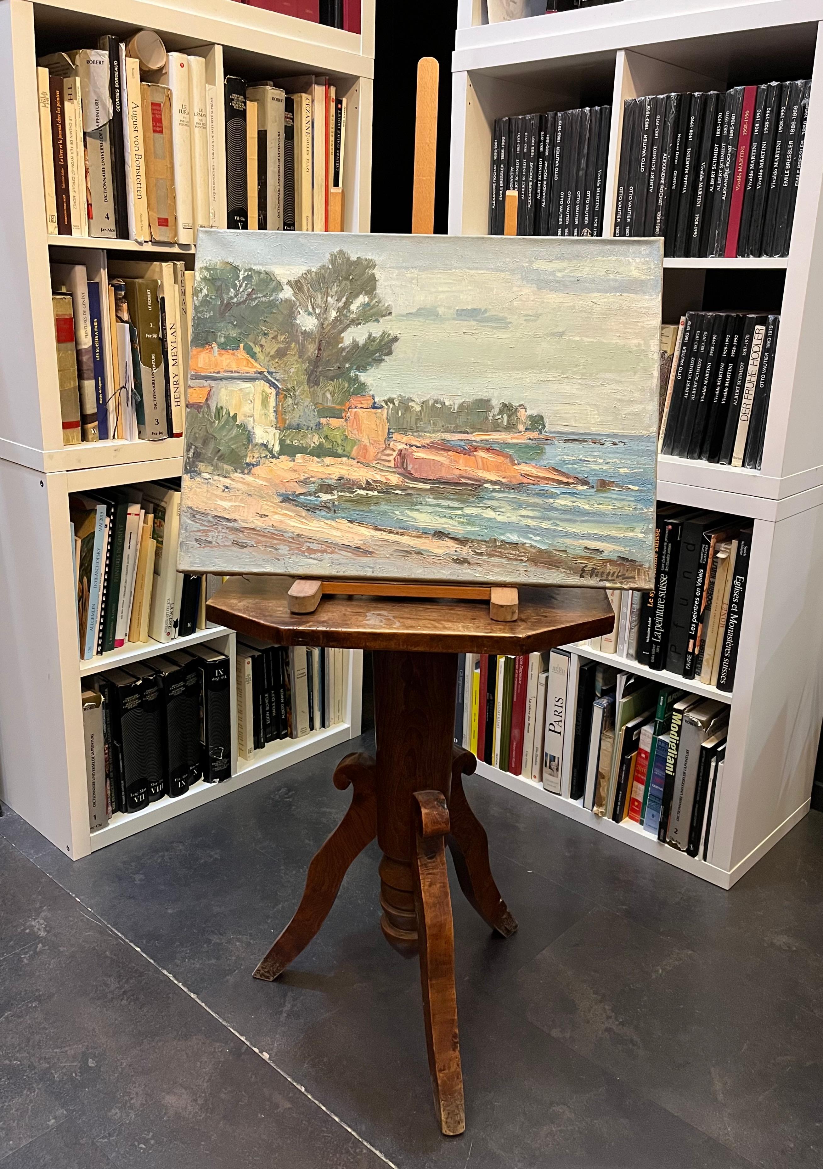 Costa de San Rafael de Ernest Voegeli - Óleo sobre lienzo 46x61 cm en venta 9