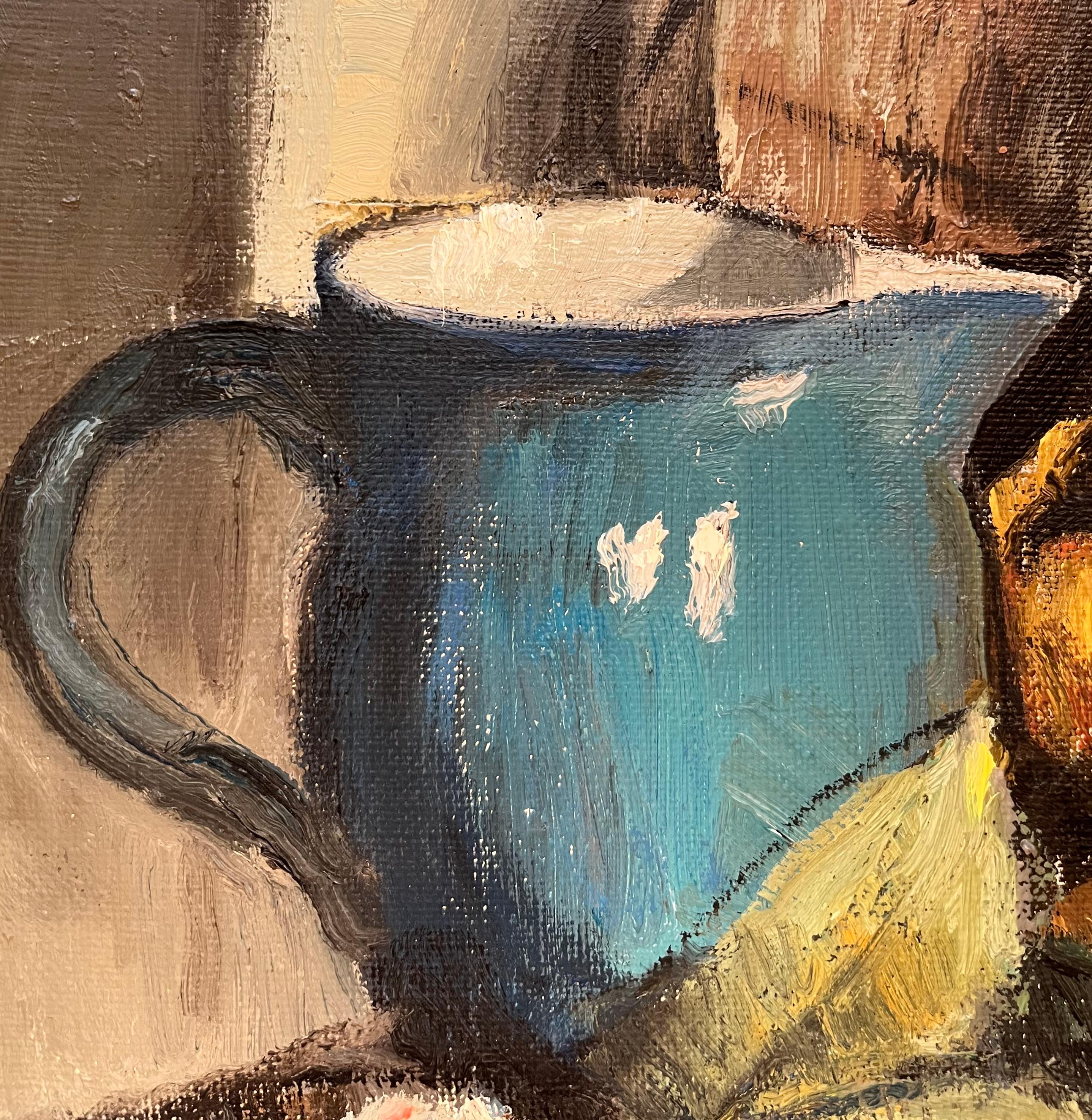 Bodegón con membrillos de Ernest Voegeli - Óleo sobre lienzo 46x61 cm en venta 3