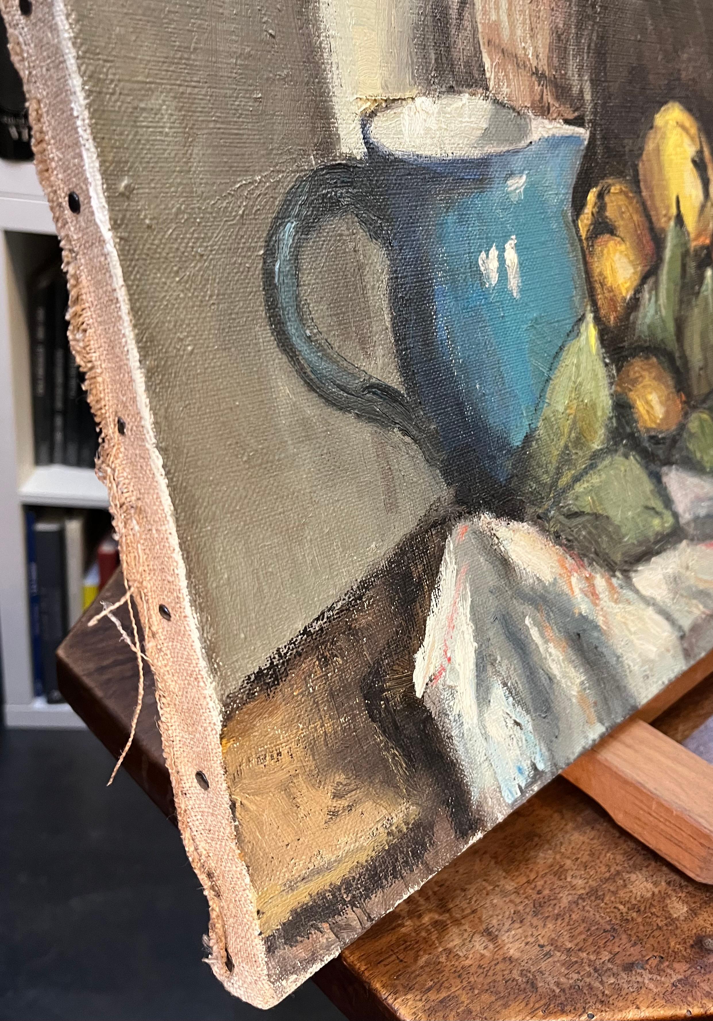 Bodegón con membrillos de Ernest Voegeli - Óleo sobre lienzo 46x61 cm en venta 7