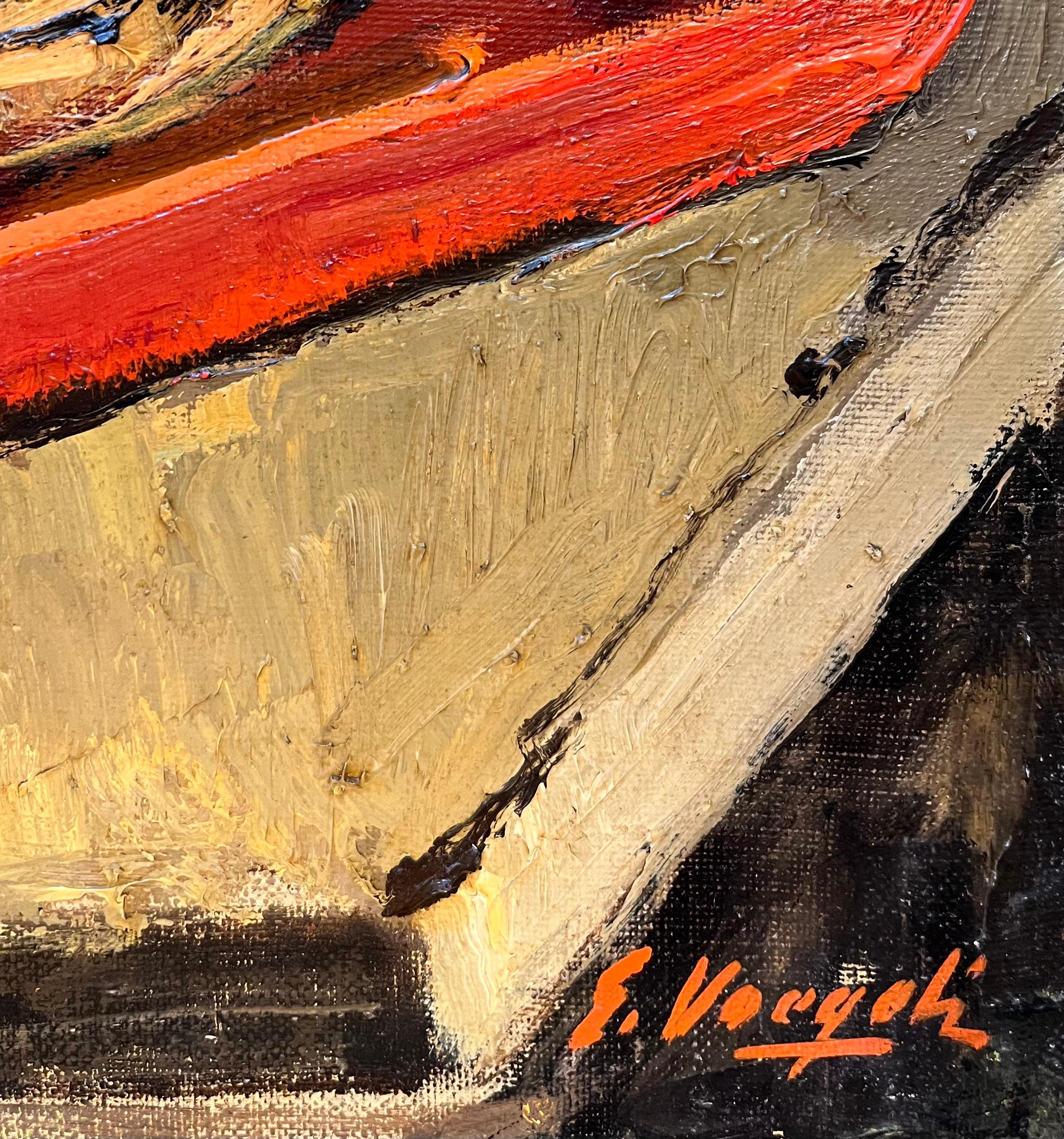 L'altopiano rosso di Ernest Voegeli - Olio su tela 50x61 cm in vendita 1