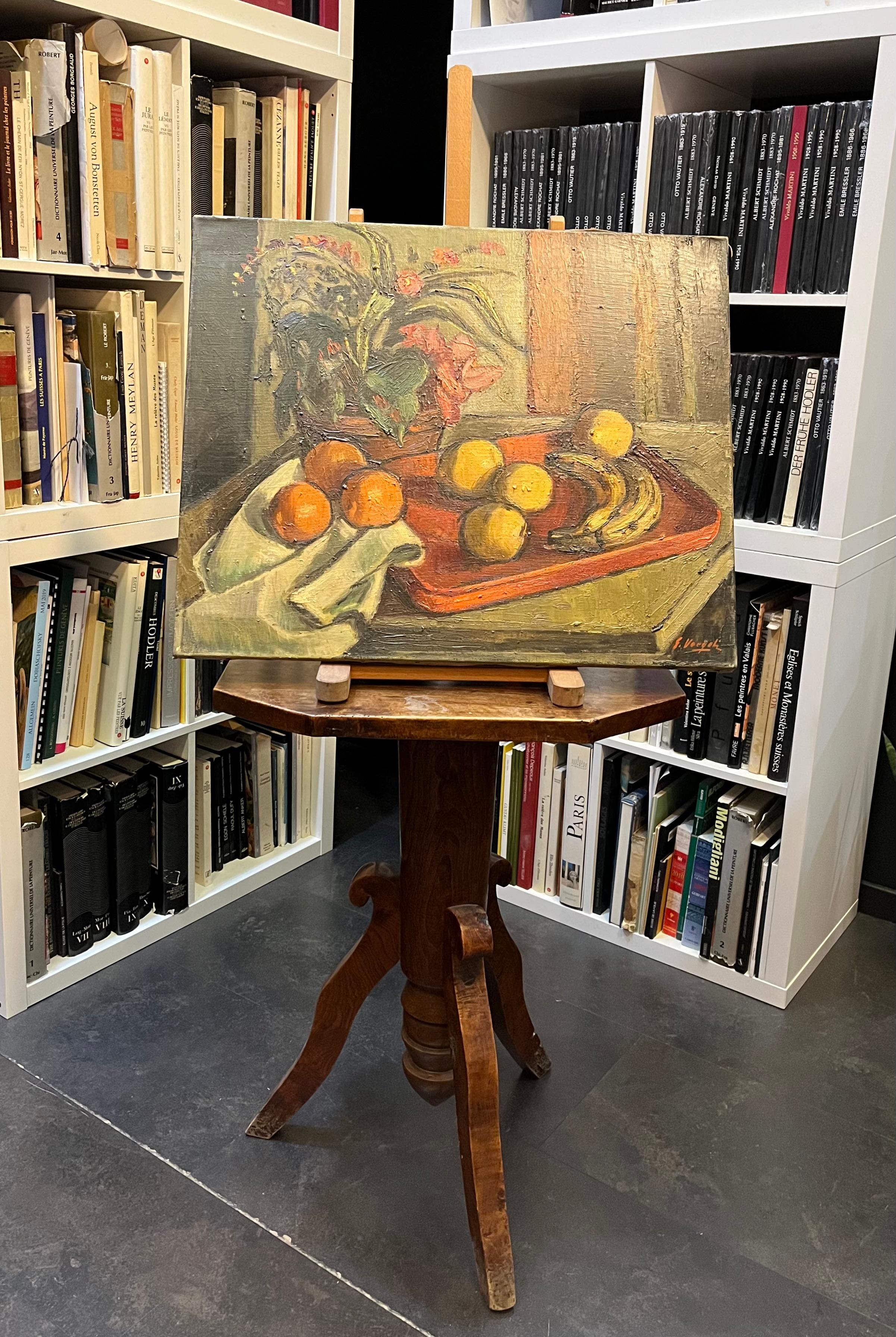 L'altopiano rosso di Ernest Voegeli - Olio su tela 50x61 cm in vendita 8