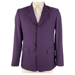 ERNEST W. BAKER Size 42 Purple Wool Notch Lapel Sport Coat