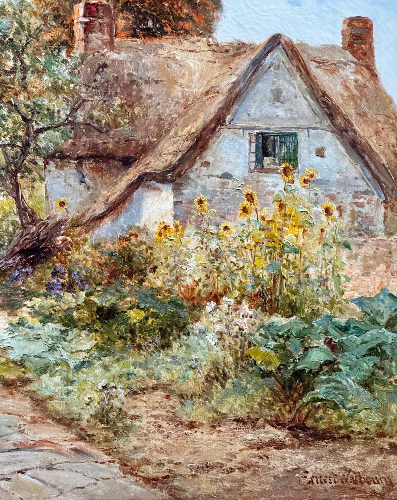 Este encantador cuadro de Ernest Walbourn es un ejemplo por excelencia de la habilidad del artista para captar la serena belleza de la vida rural. Conocido por sus paisajes idílicos y sus representaciones de la vida cotidiana en la campiña inglesa,