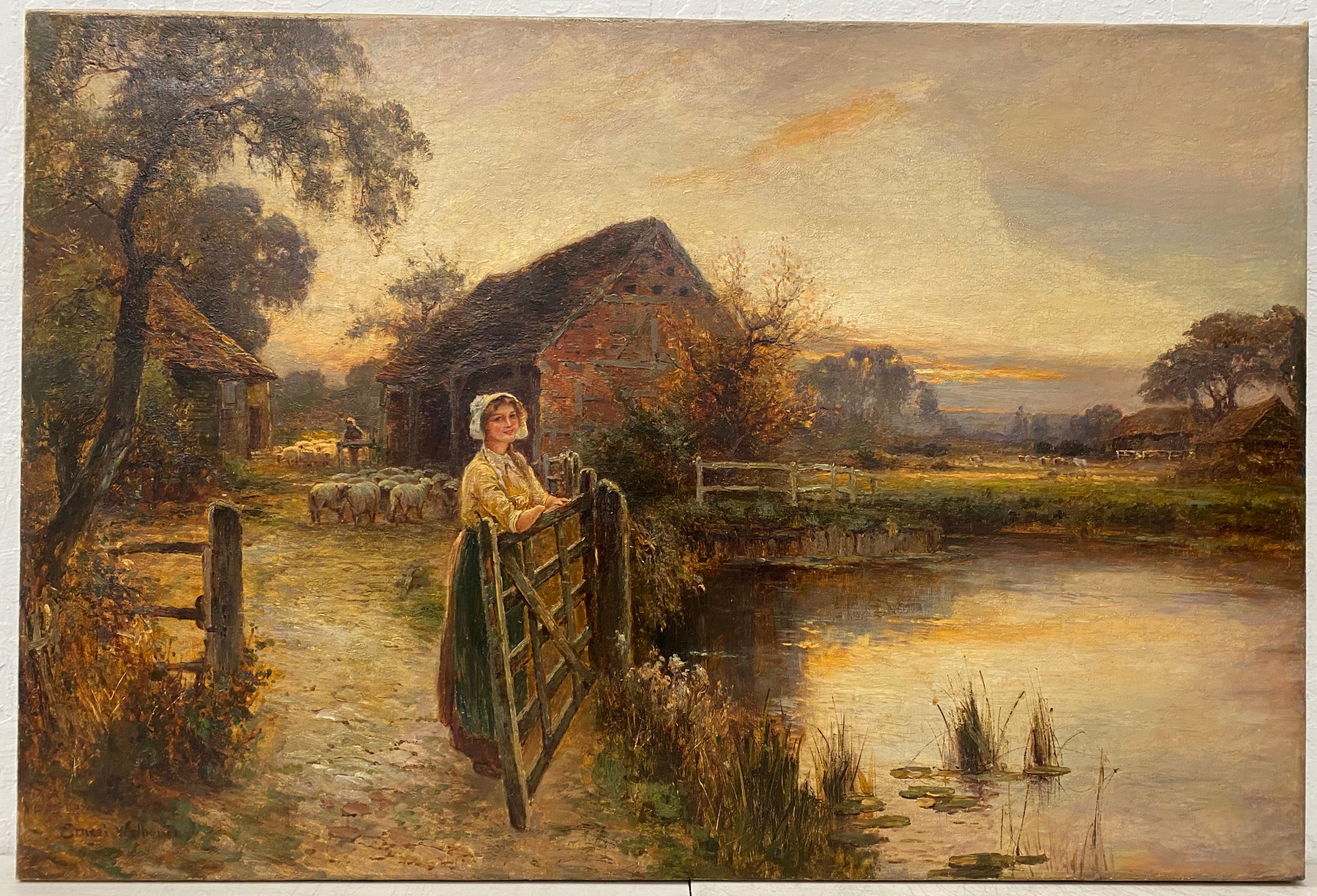 Ernest Walbourn "Evening in Sussex" Original Painting C.1900