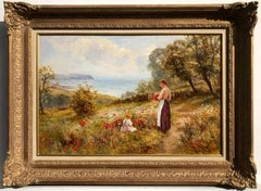 Picking Poppies, Oil on Canvas Painting