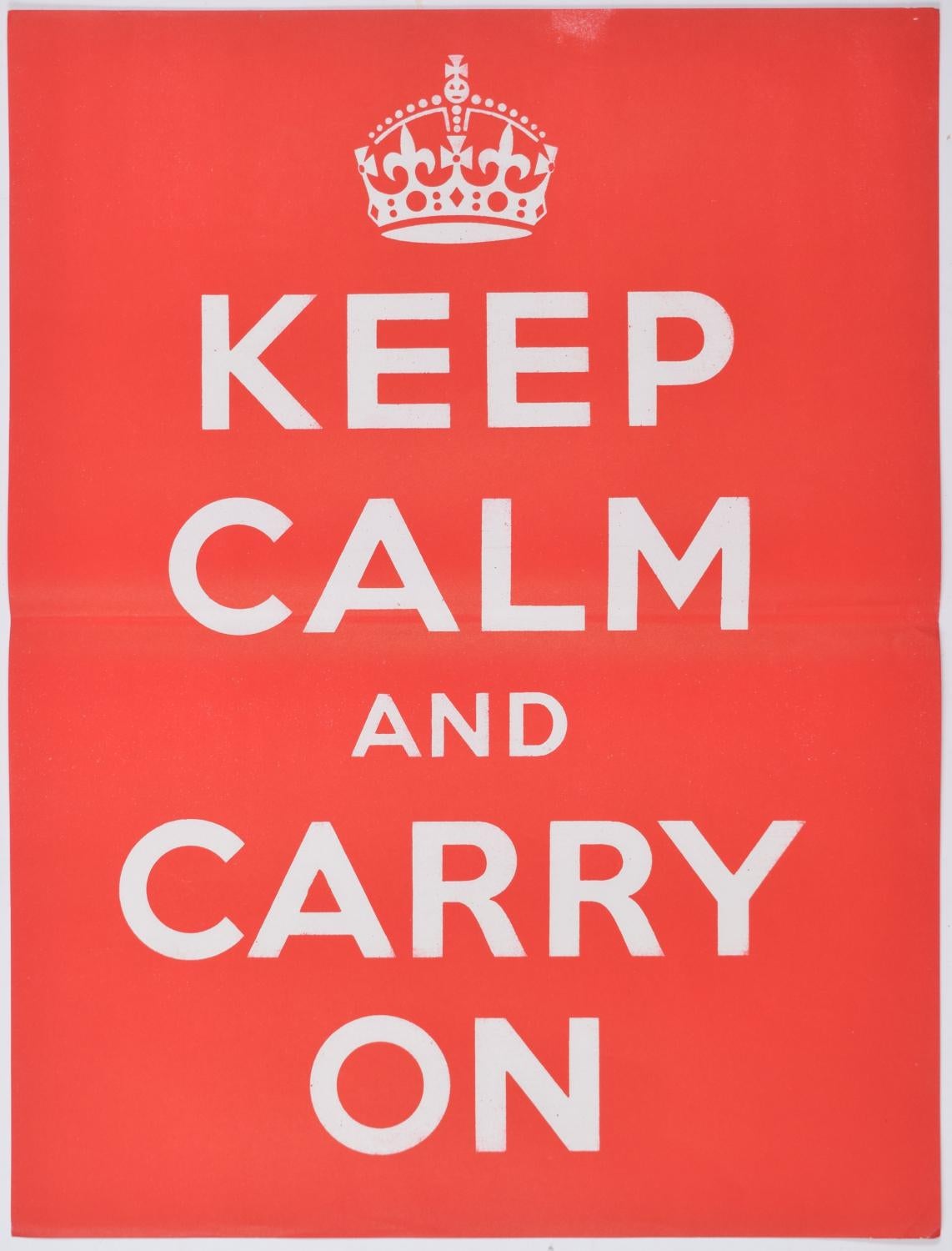 Ernest Wallcousins Print - 1939 Original Keep Calm and Carry On Poster (medium size)