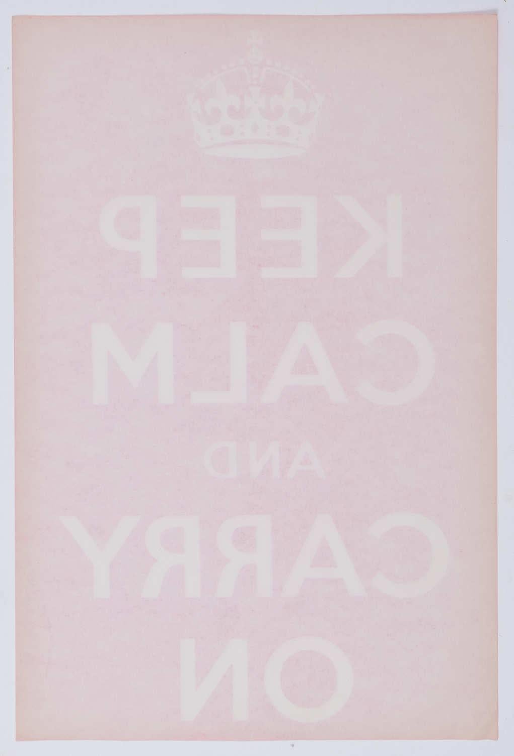 1939 Original Keep Calm and Carry On Poster (small size) Second World War Two For Sale 1
