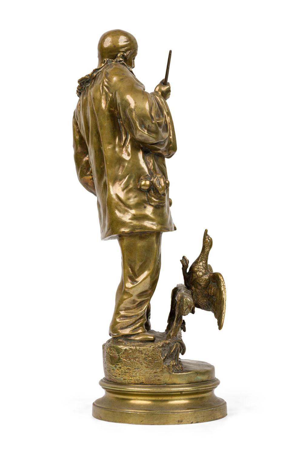 Ernest Wante Bronze Pierot and a Duck In condizioni buone in vendita a Queens, NY