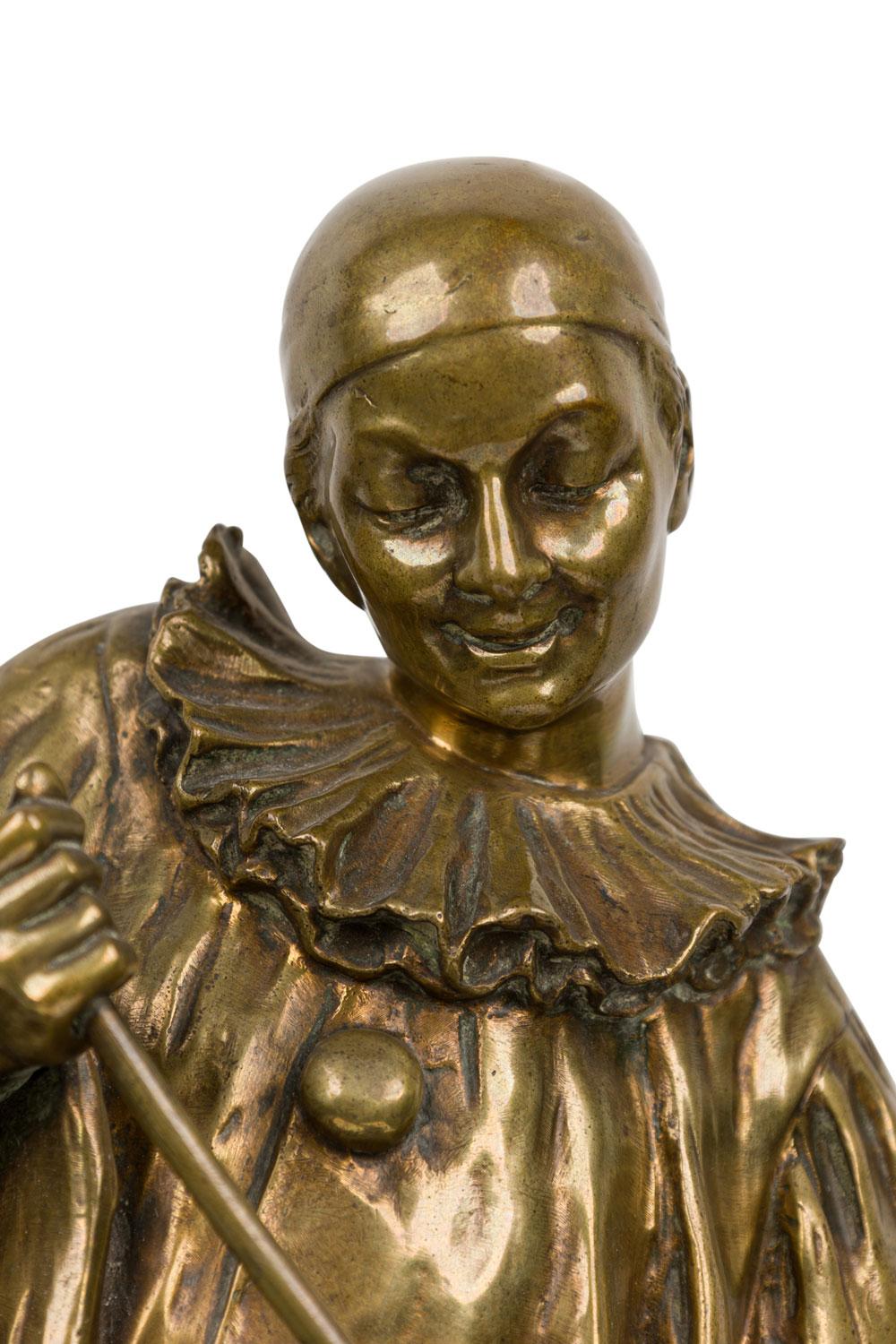 XIX secolo Ernest Wante Bronze Pierot and a Duck in vendita