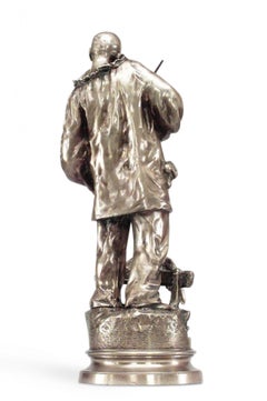 Ernest Wante Bronze Pierot and a Duck Sculpture