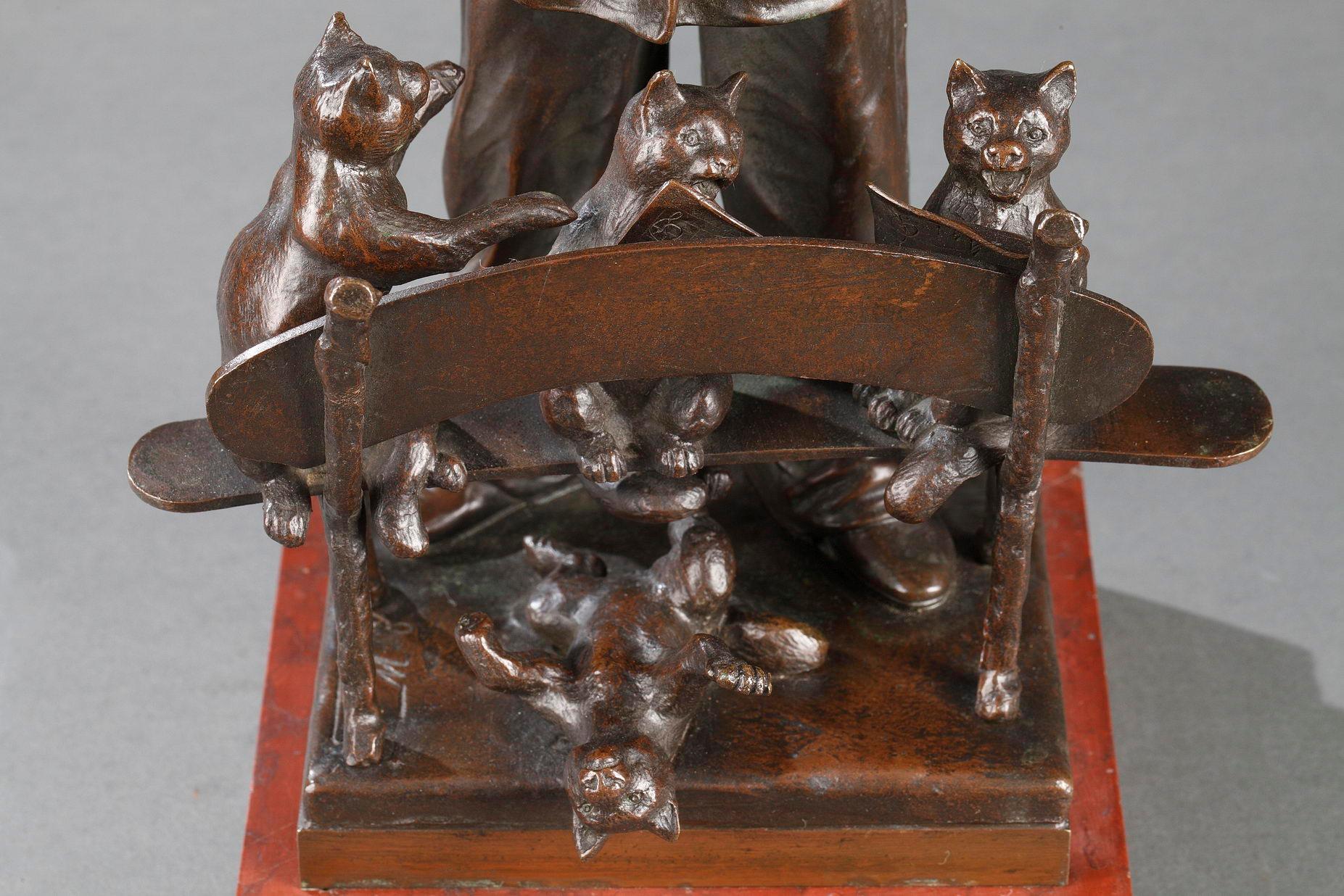 The vocal lesson - Sculpture by Ernest Wante